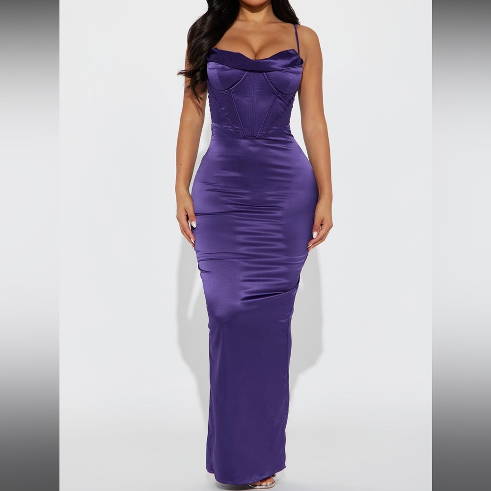 NWT  Beautiful Violet Satin Gown!
